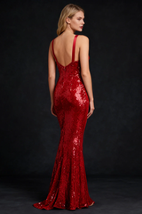 Sequined Sweep Train Maxi Dress | Dress In Beauty