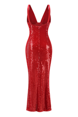 Sequined Sweep Train Maxi Dress | Dress In Beauty