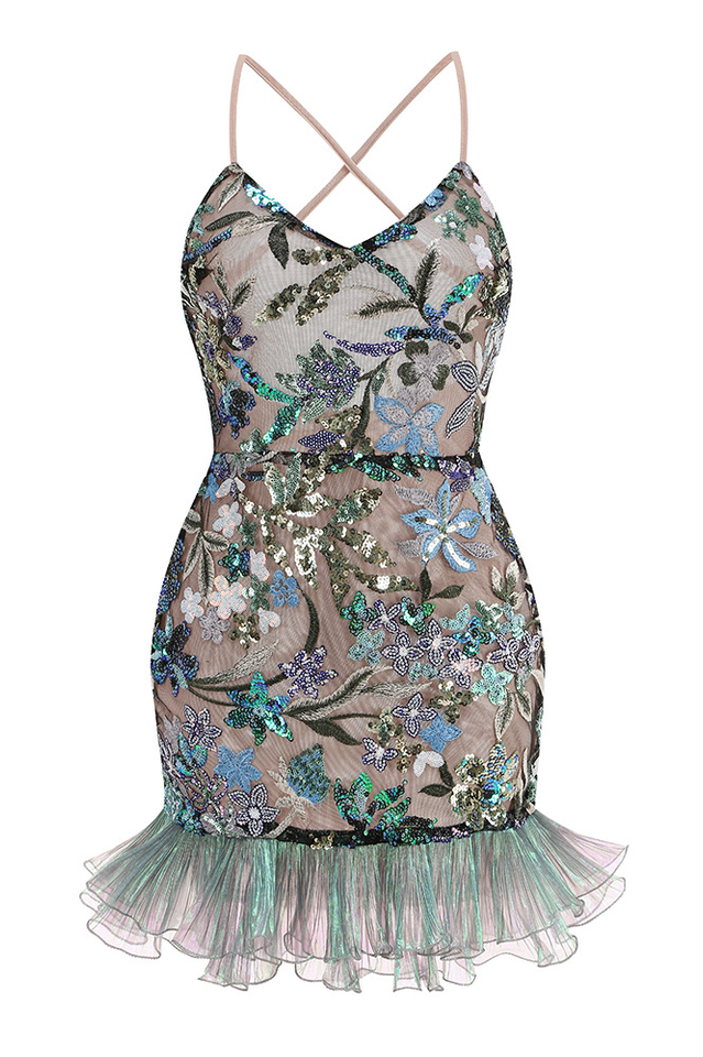 Slip Sequin-Embellished Ruffled Dress | Dress In Beauty