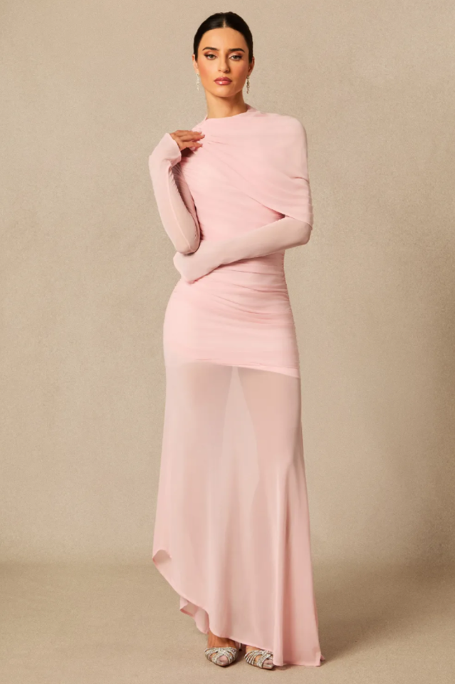 Glacian Long Sleeve Mesh Maxi Dress | Dress In Beauty