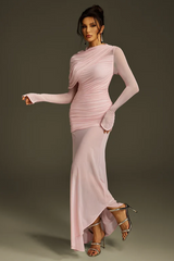 Glacian Long Sleeve Mesh Maxi Dress | Dress In Beauty