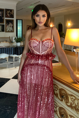 Strappy Sequin Beaded Mesh A-line Dress | Dress In Beauty