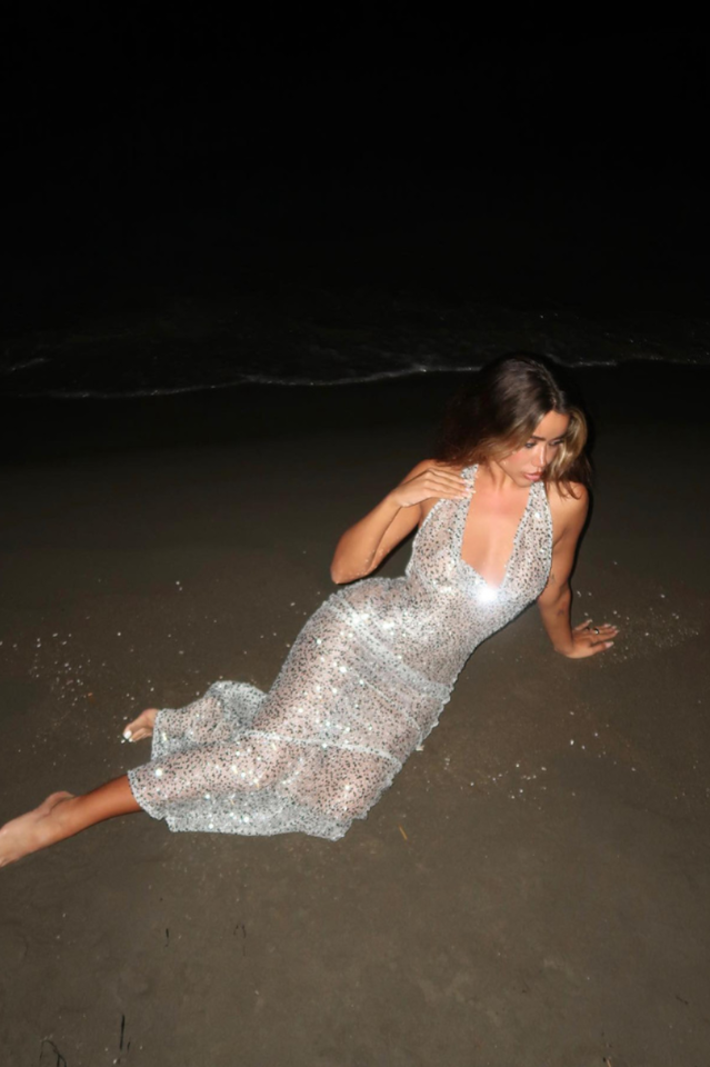 Halter Plunging Sequin Maxi Dress | Dress In Beauty