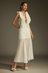 Dolomir Plunge Neck Ruffle Midi Dress | Dress In Beauty