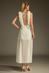 Dolomir Plunge Neck Ruffle Midi Dress | Dress In Beauty