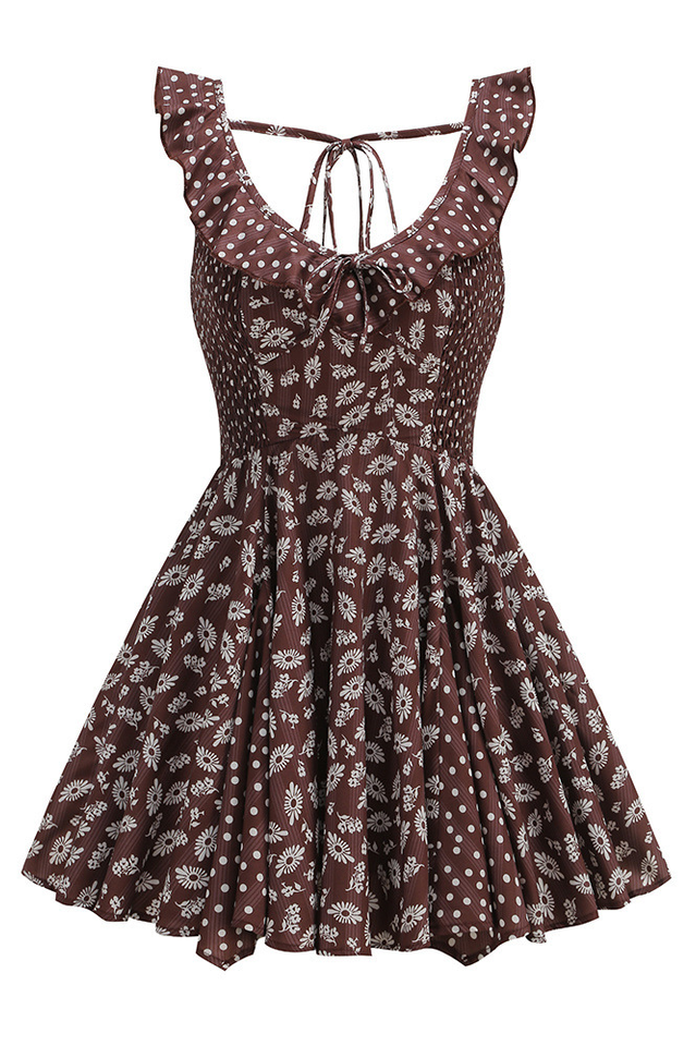 Floral Scoop Neck Ruffle Dress | Dress In Beauty