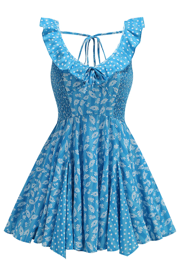 Floral Scoop Neck Ruffle Dress | Dress In Beauty