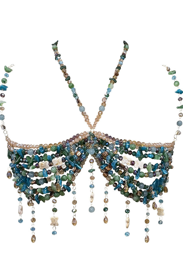 Linden Fringe Gemstone Beaded Bralette | Dress In Beauty