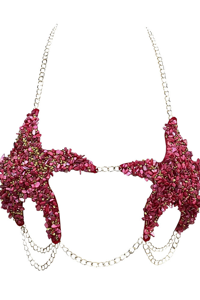 Star Crystal Chain Bra Top | Dress In Beauty