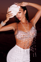 Didrika Fringe Gemstone Beaded Bralette | Dress In Beauty
