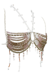 Azure Halter Neck Beaded Bralette | Dress In Beauty