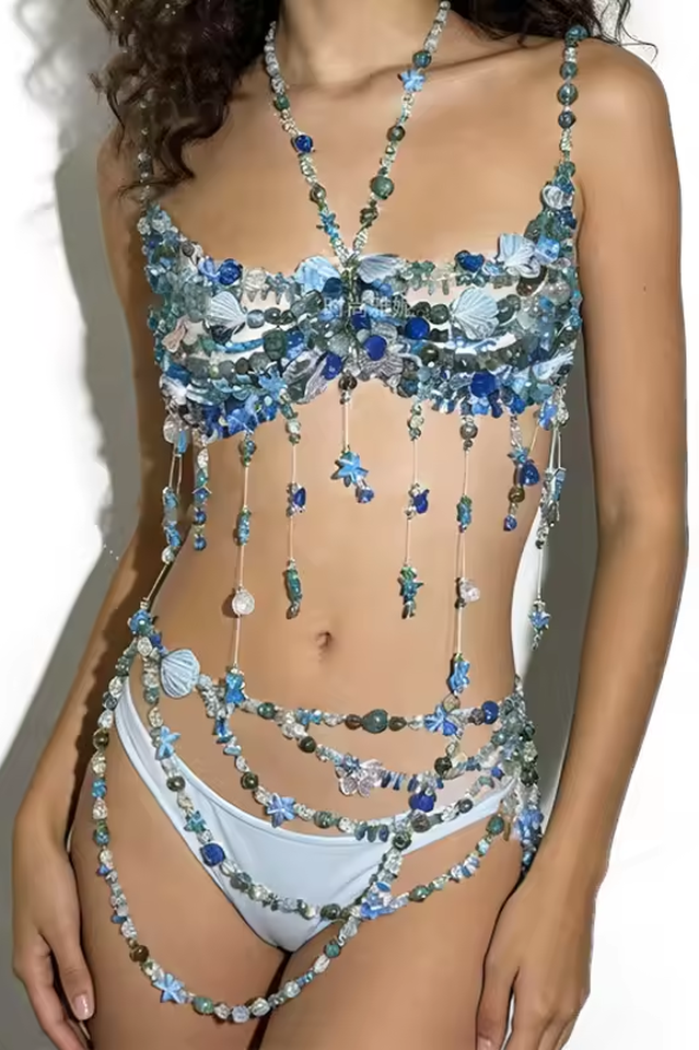 Handmade Crystal Beaded Bralette Set | Dress In Beauty