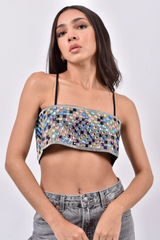 Glamour Shot Embellished Crop Top | Dress In Beauty