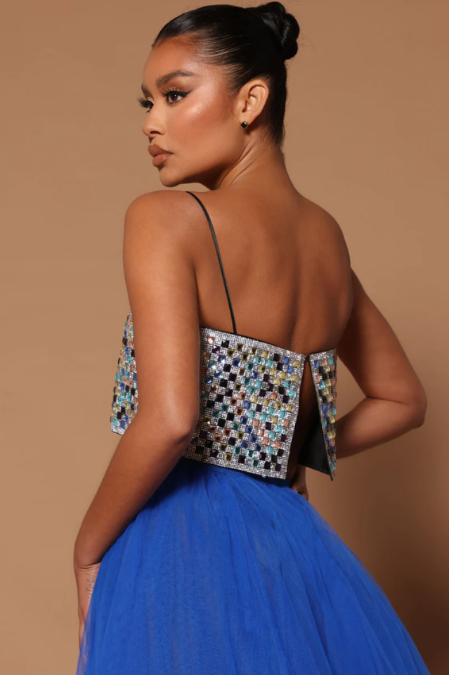 Glamour Shot Embellished Crop Top | Dress In Beauty