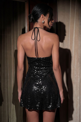 Sequin Florette Halter Dress | Dress In Beauty