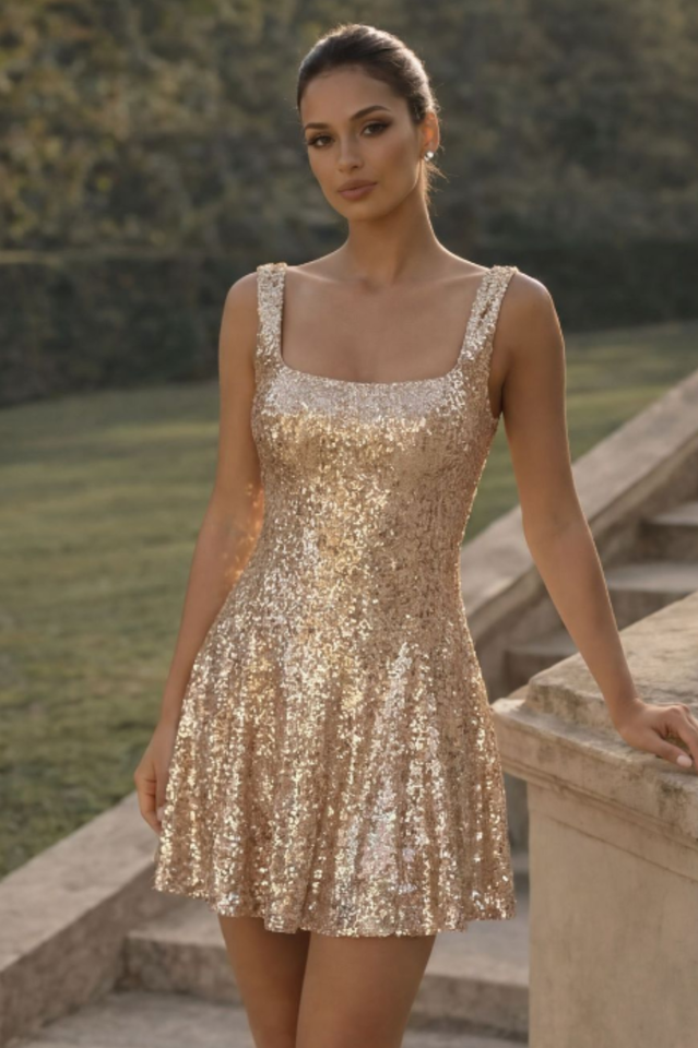 Selena Sequin Skater Dress | Dress In Beauty