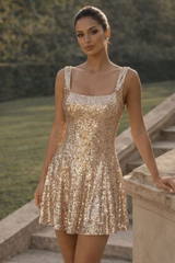 Selena Sequin Skater Dress | Dress In Beauty