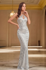 Embellished Cut-Out Halterneck Gown | Dress In Beauty