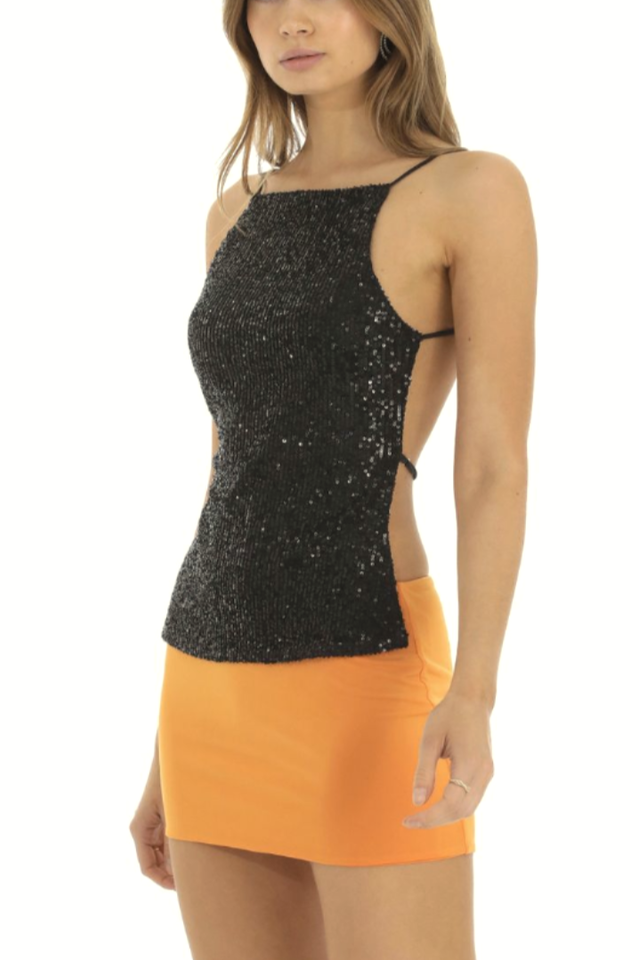 Sequin Open Back Top | Dress In Beauty