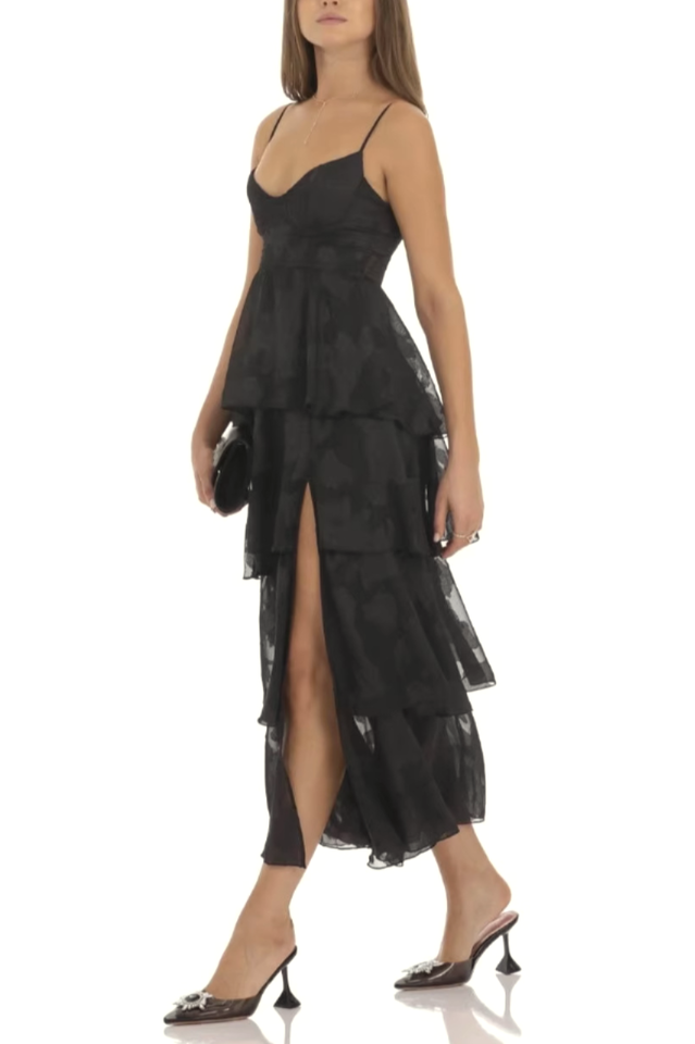 Floral Ruffle A-line Maxi Dress | Dress In Beauty