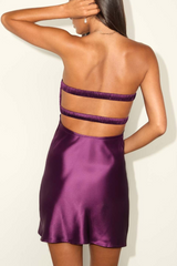 Narina Plum Satin Mini Dress