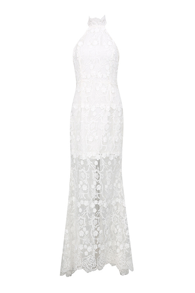 Soft Opulence Embroidered Halter Maxi Dress | Dress In Beauty