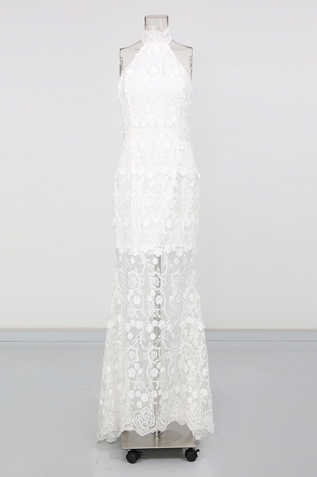 Soft Opulence Embroidered Halter Maxi Dress | Dress In Beauty