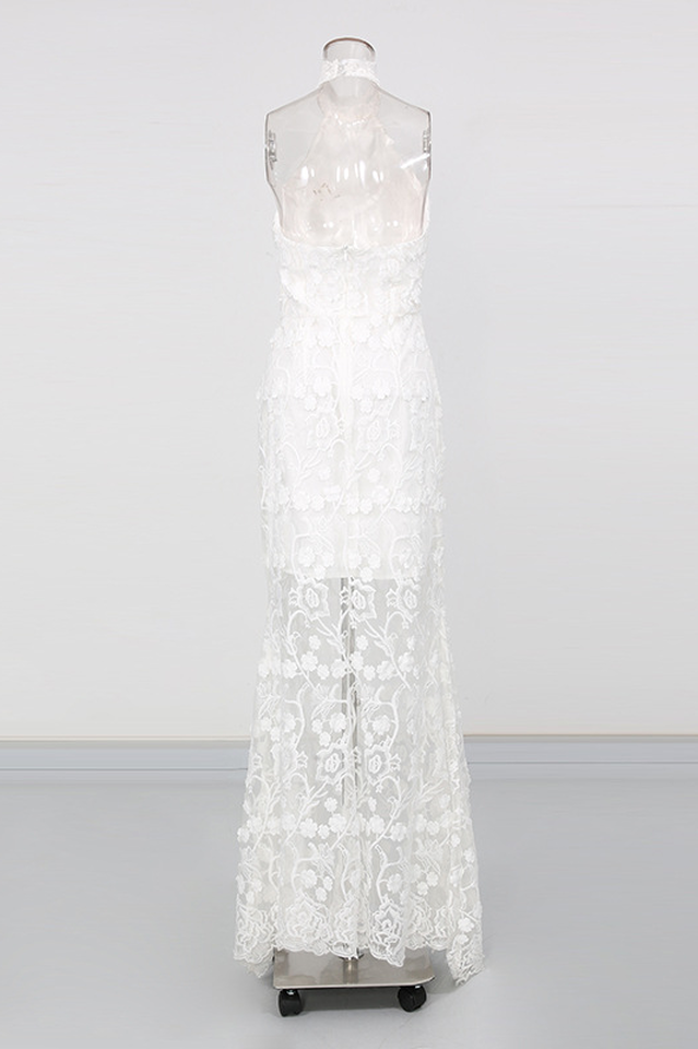 Soft Opulence Embroidered Halter Maxi Dress | Dress In Beauty