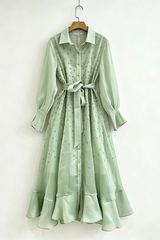 Sequin Floral Embroidery Chiffon Dress | Dress In Beauty
