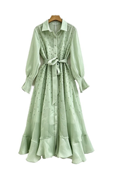 Sequin Floral Embroidery Chiffon Dress | Dress In Beauty