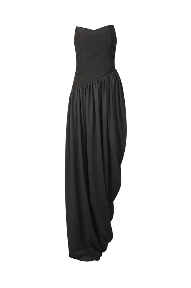Wanda White Asymmetrical Ruched Midi Dress | Dress In Beauty