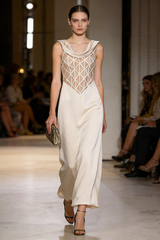Apricot Cowl Neck Satin Maxi Dress | Dress In Beauty
