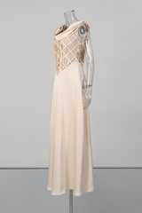 Apricot Cowl Neck Satin Maxi Dress | Dress In Beauty