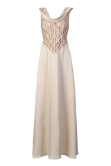 Apricot Cowl Neck Satin Maxi Dress | Dress In Beauty