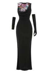 Sequin Detail Mxai Dress With Gloves | Dress In Beauty