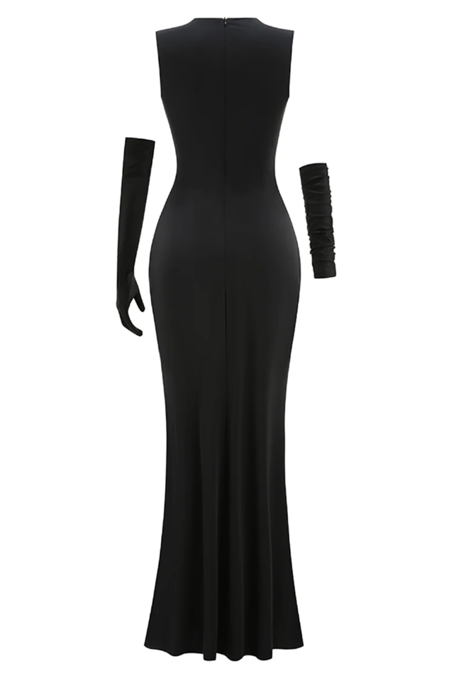 Sequin Detail Mxai Dress With Gloves | Dress In Beauty