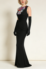 Sequin Detail Mxai Dress With Gloves | Dress In Beauty