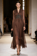 V-Neck Beaded Sheer Maxi Dress | Dress In Beauty
