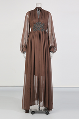 V-Neck Beaded Sheer Maxi Dress | Dress In Beauty