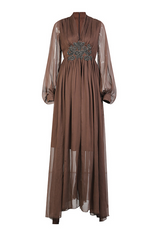V-Neck Beaded Sheer Maxi Dress | Dress In Beauty