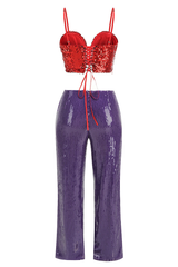 3D Floral Sequin Top and Trousers | Dress In Beauty