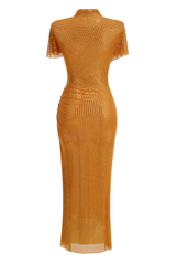 Rhinestone Embellished Drape Maxi Dress | Dress In Beauty