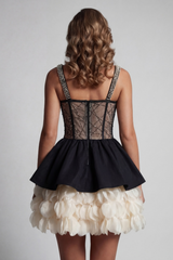 Strappy Crystal Beaded Detail Ruffle Dress | Dress In Beauty