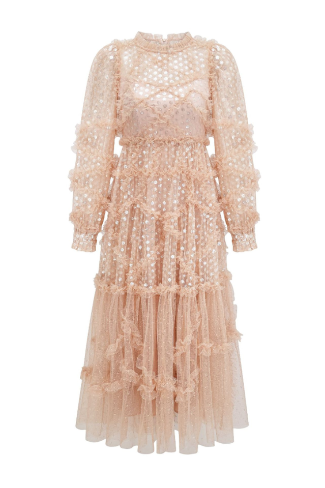 Polka Dot Sequin Embellishment Tulle Dress | Dress In Beauty