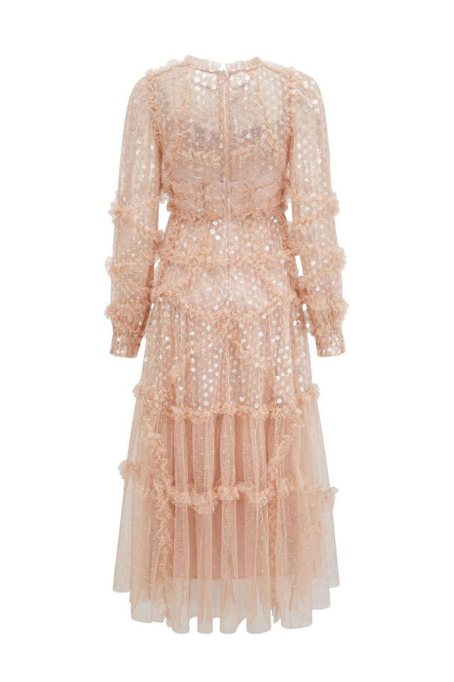 Polka Dot Sequin Embellishment Tulle Dress | Dress In Beauty
