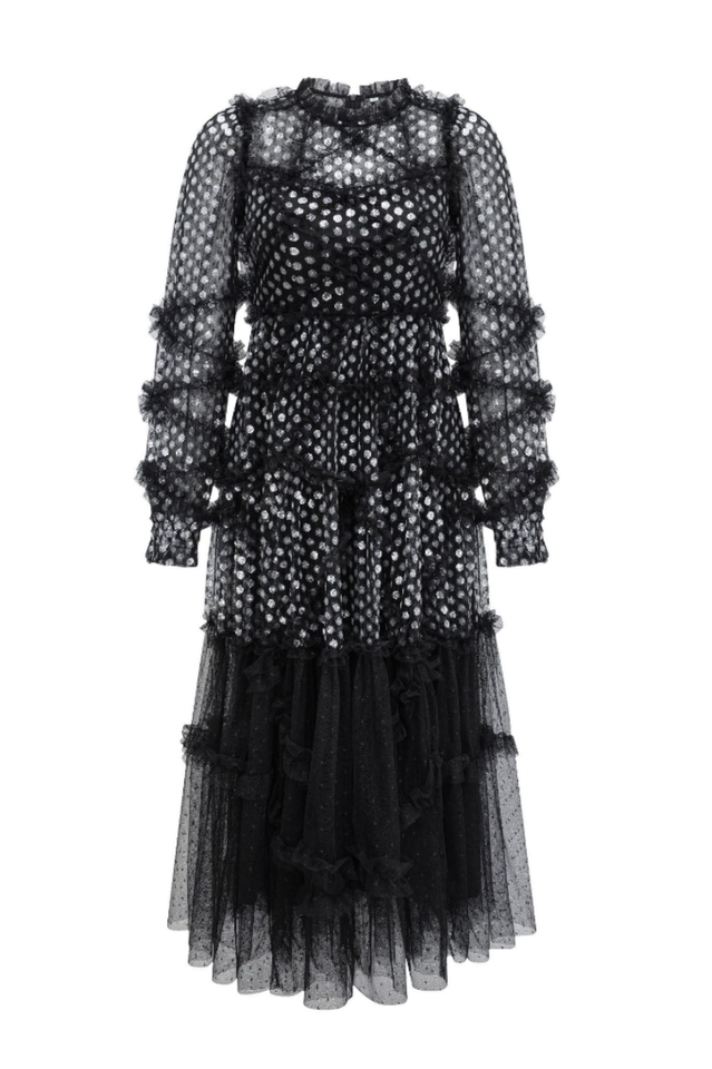 Polka Dot Sequin Embellishment Tulle Dress | Dress In Beauty