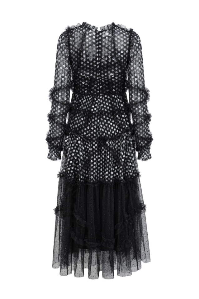 Polka Dot Sequin Embellishment Tulle Dress | Dress In Beauty
