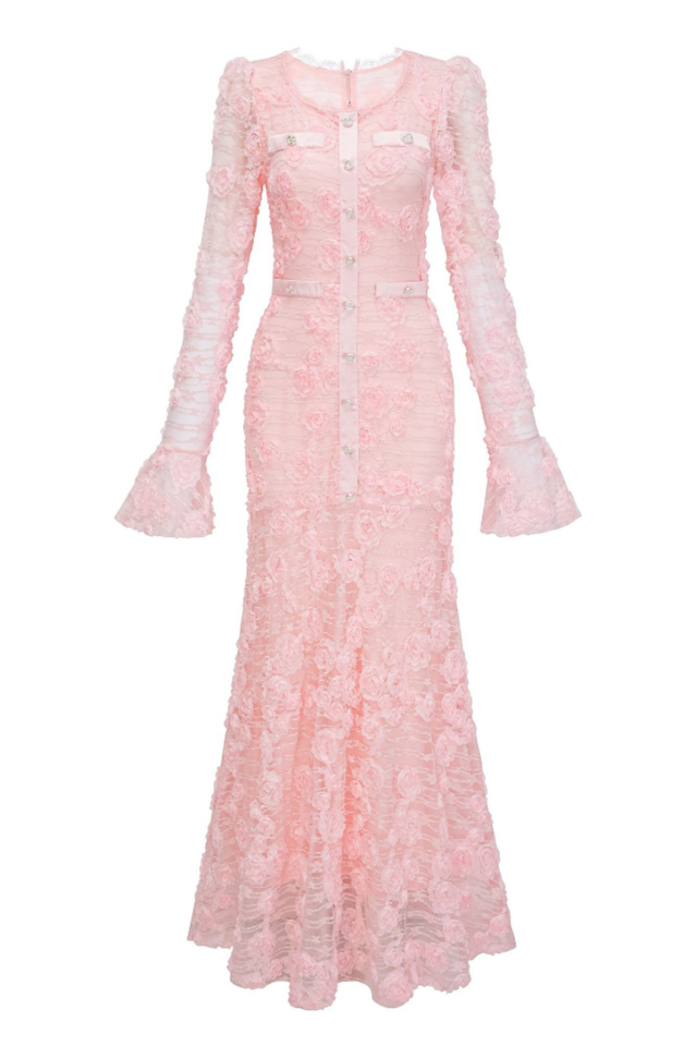Grace 3D Rose Mermaid Maxi Dress | Dress In Beauty
