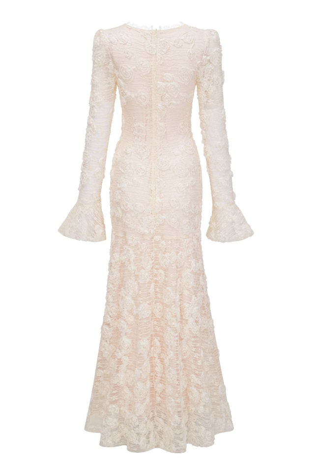 Grace 3D Rose Mermaid Maxi Dress | Dress In Beauty