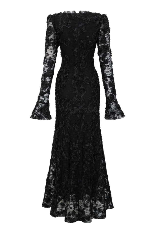 Grace 3D Rose Mermaid Maxi Dress | Dress In Beauty